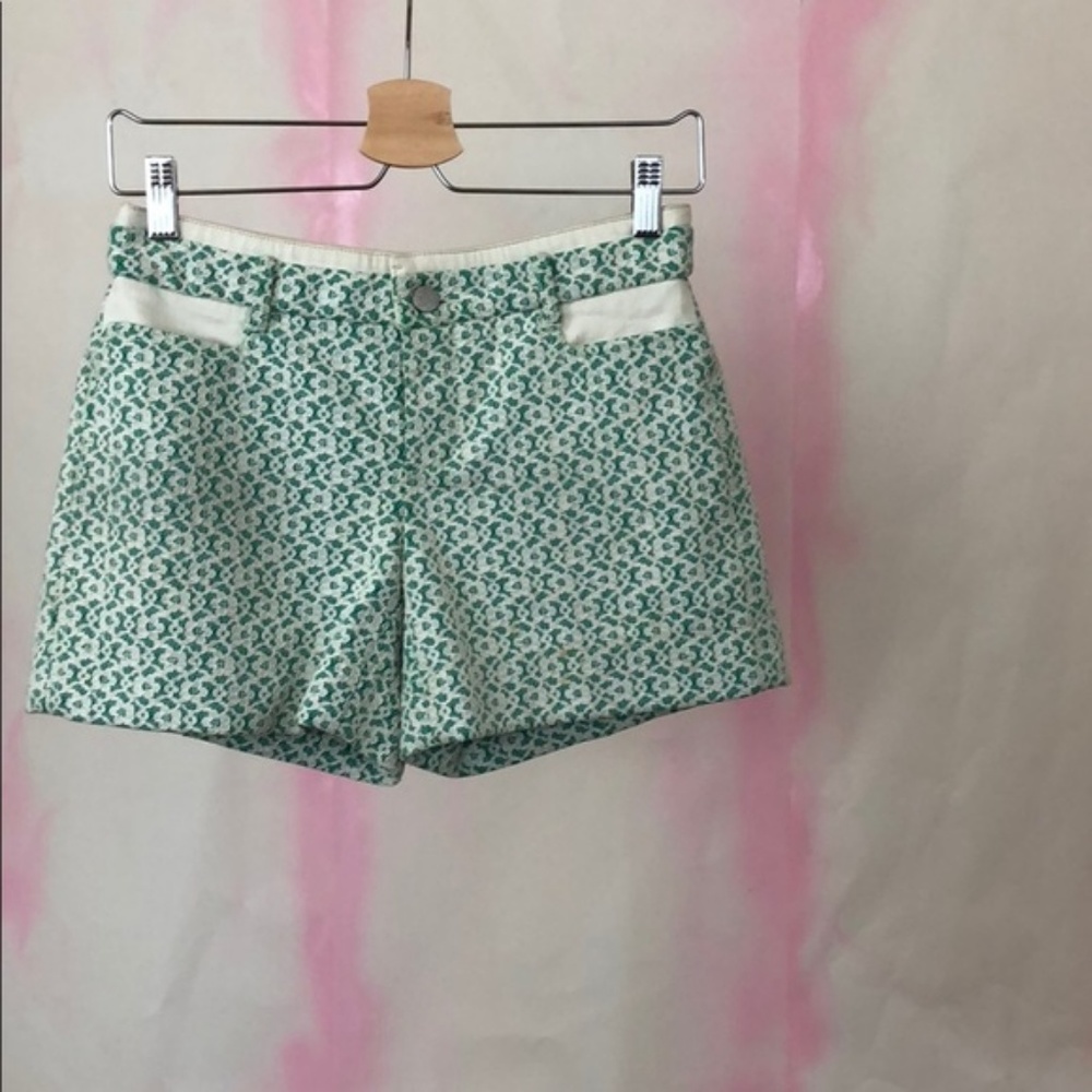 Anthro Cartonnier Rose Point Lace Overlay Shorts